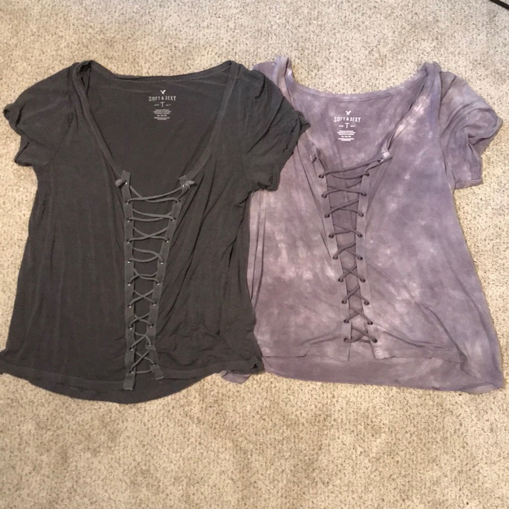 American Eagle Soft&Sexy short sleeve tie Shirts
